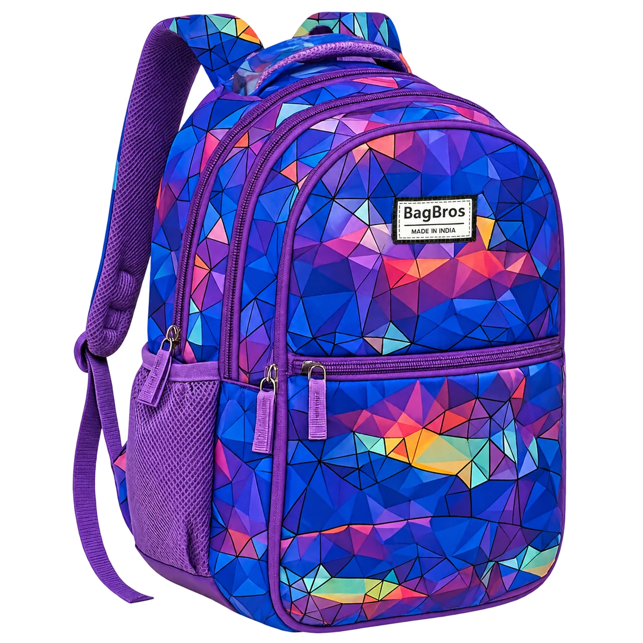 Bagbros 30L Purple Printed School Backpack
