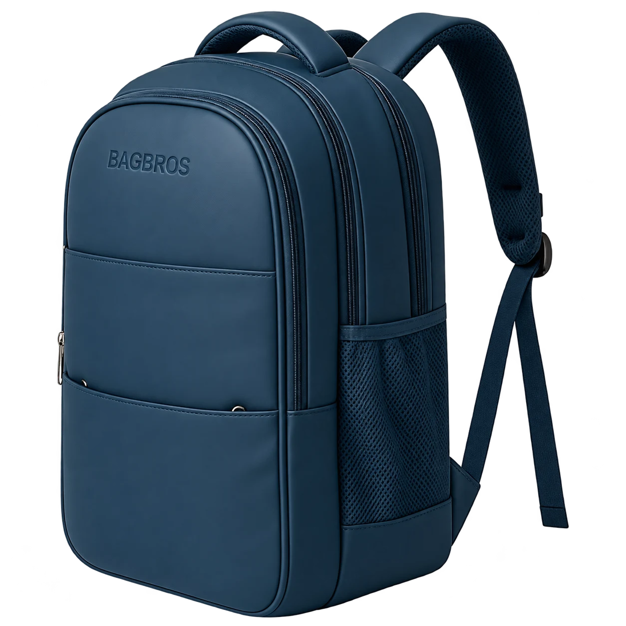 Bagbros Faux Leather Backpack (Blue)