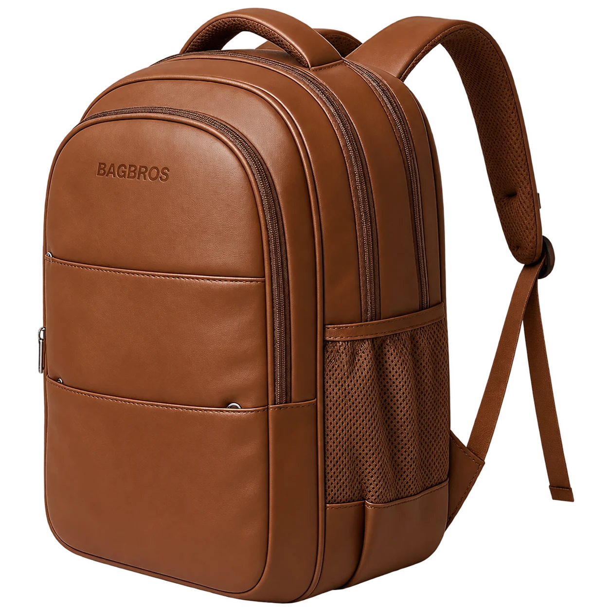 Bagbros Faux Leather Backpack (Brown)